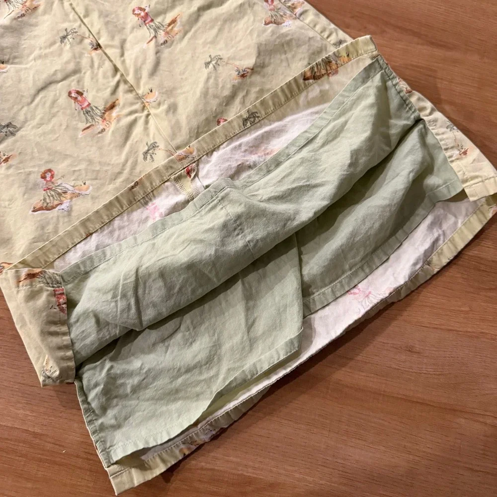 Gymboree Girls Sage Green Hula Hawaii Girl‎ Palm Tree Cotton Dress Size 7